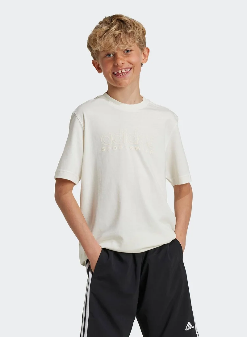 اديداس تيشيرت تدريب أبيض للأولاد من جيه سيزون جرافيكس مقاس - سنوات